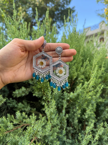 Prettiest blue aster Jhumka