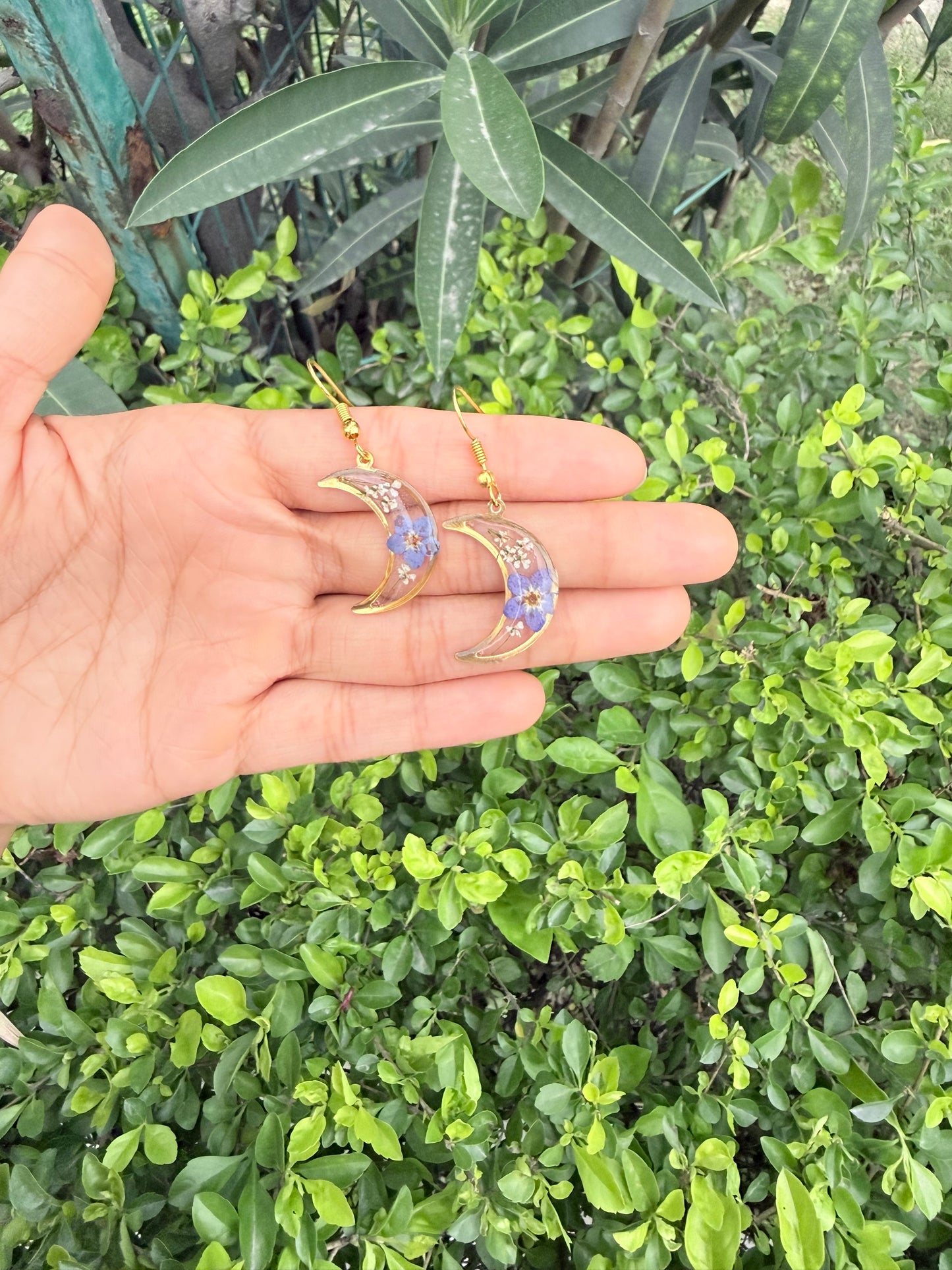 Crescent flora earrings
