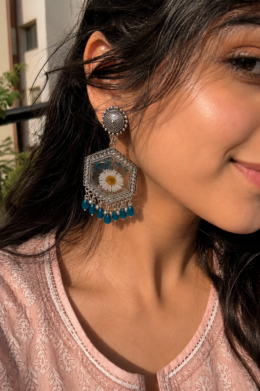Prettiest blue aster Jhumka