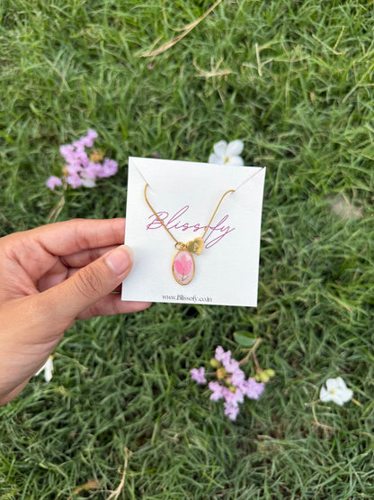 Tulip initial necklace