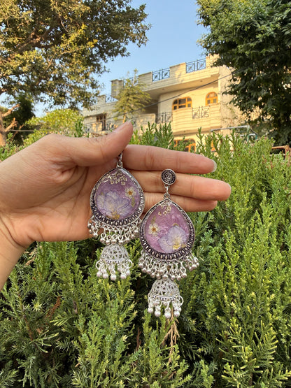 Lilac ghungroo jhumkas