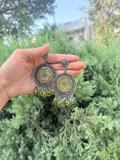 Nidaa silver jhumkas