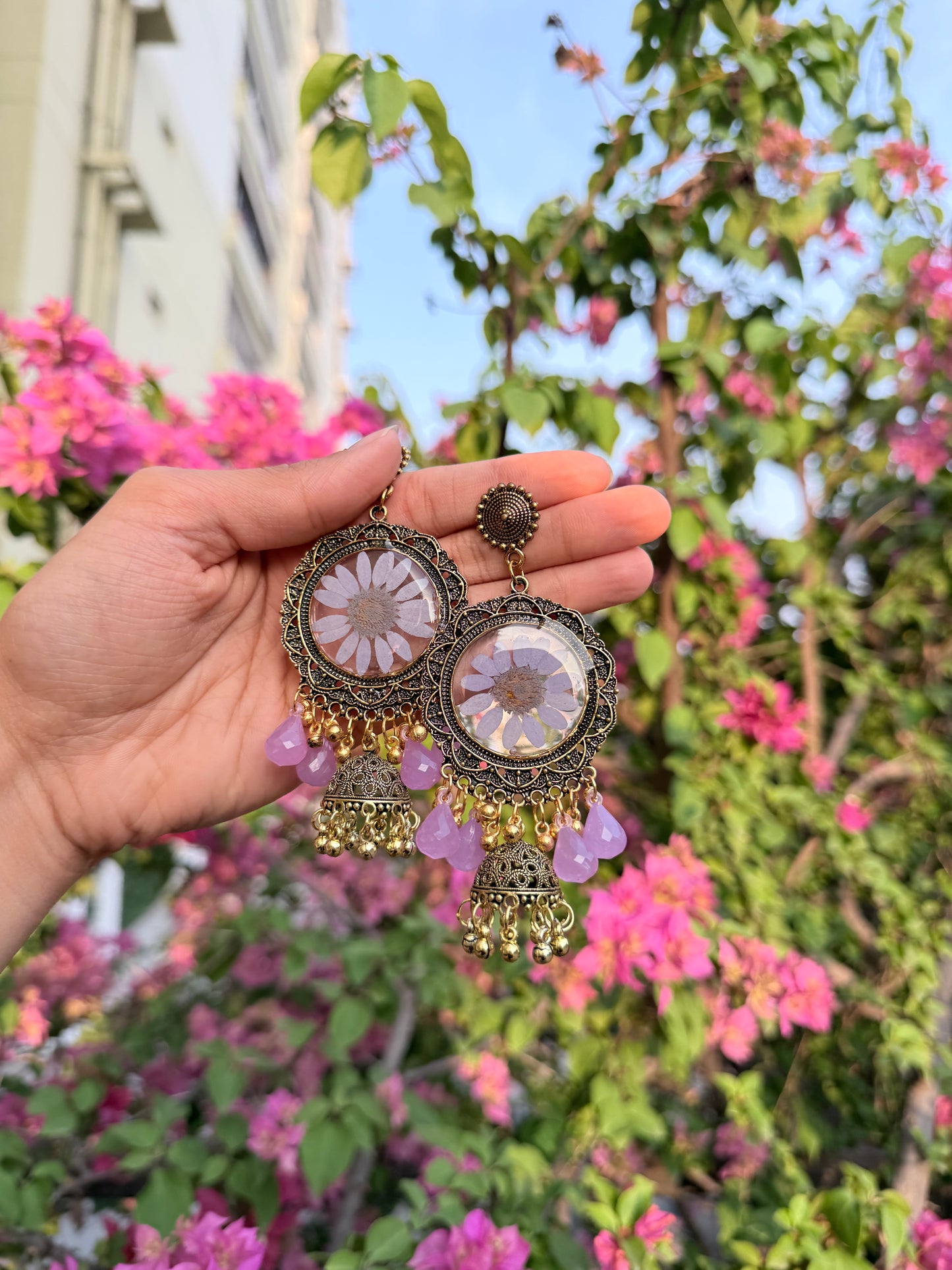 Lav daisy jhumka