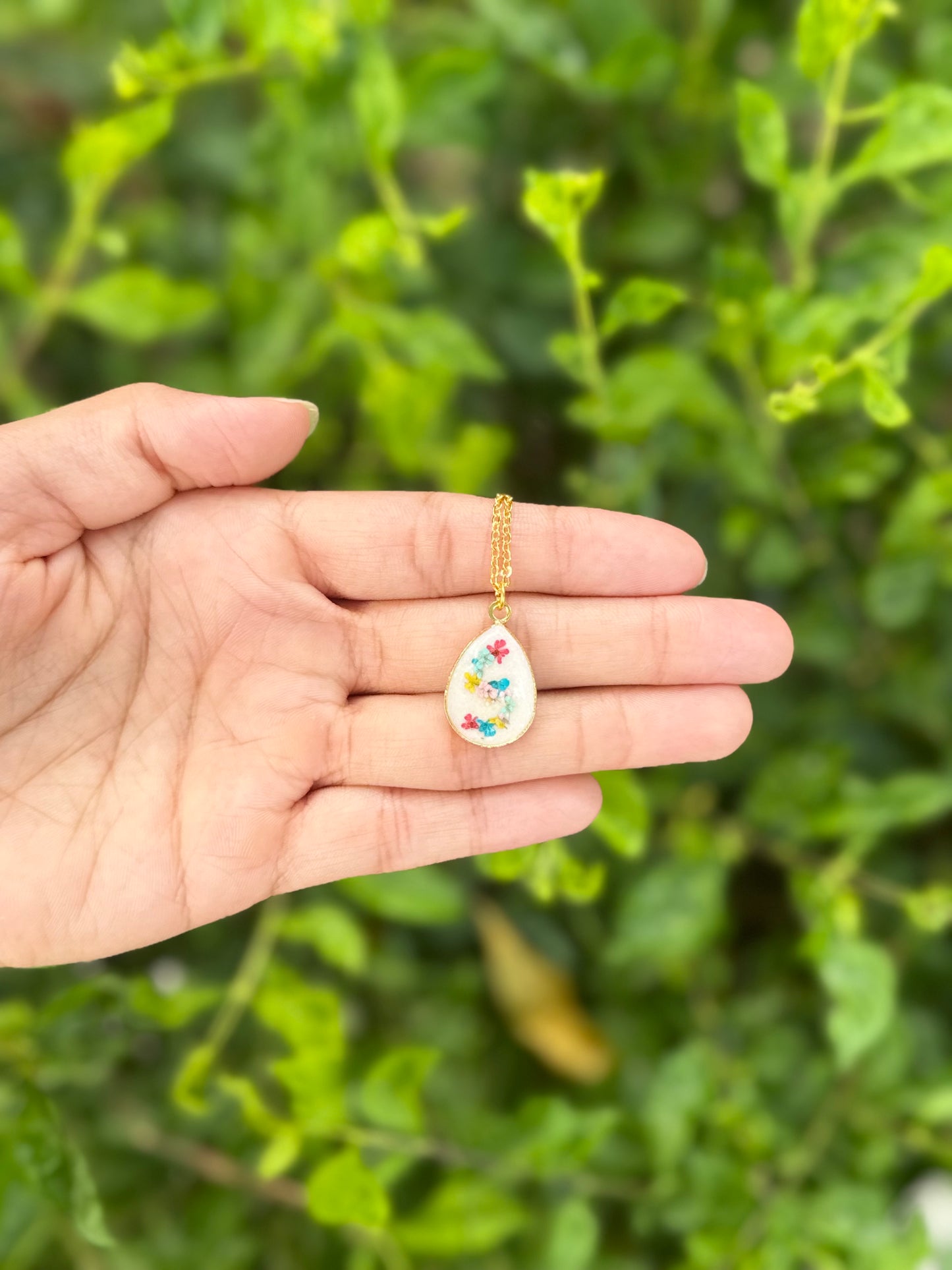 Secret initial flora necklace