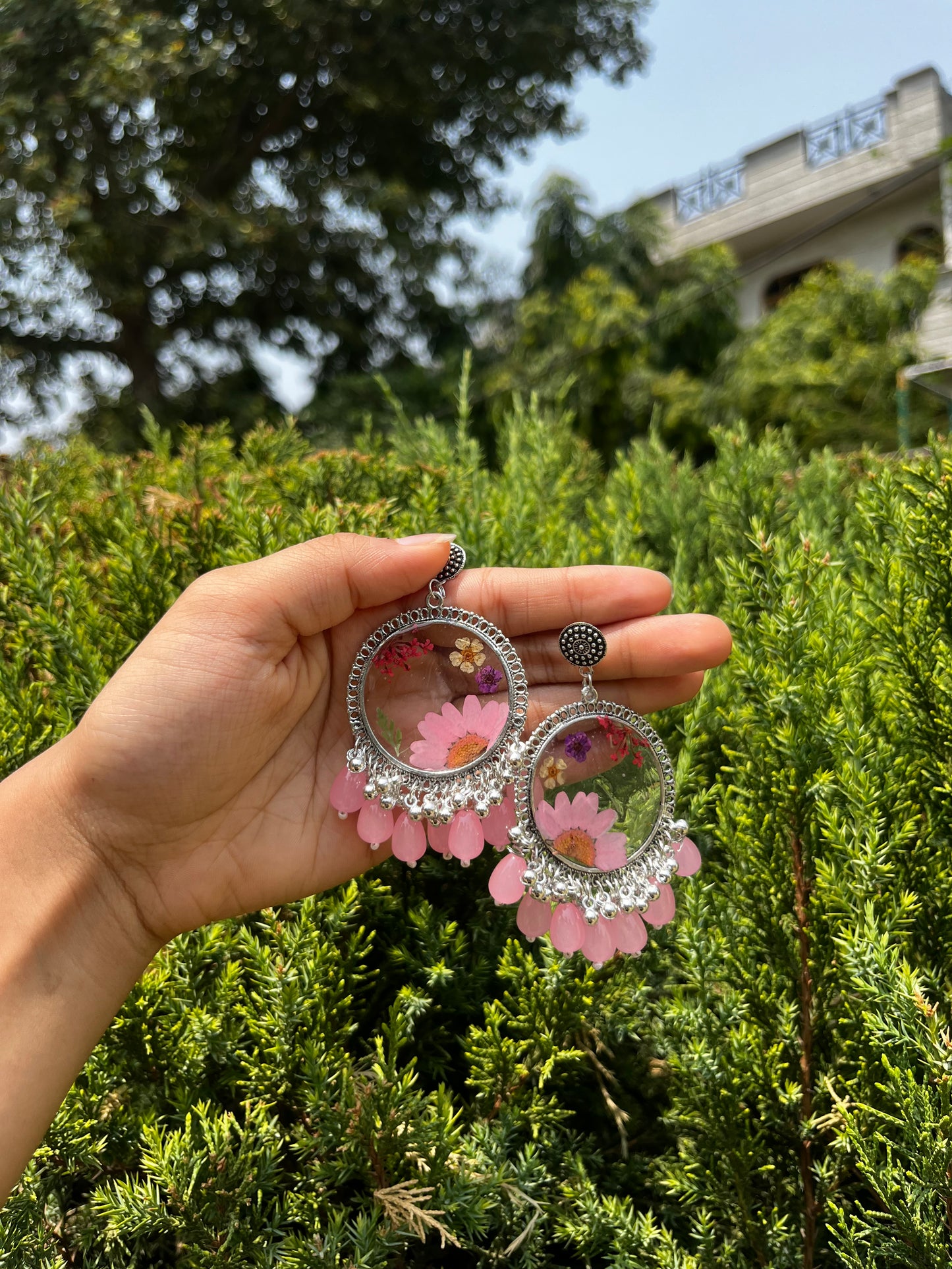 Pastel petal jhumkas