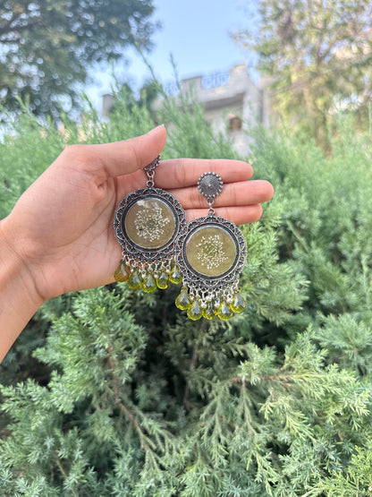 Nidaa silver jhumkas
