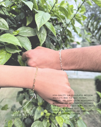 Paper clip matching bracelets