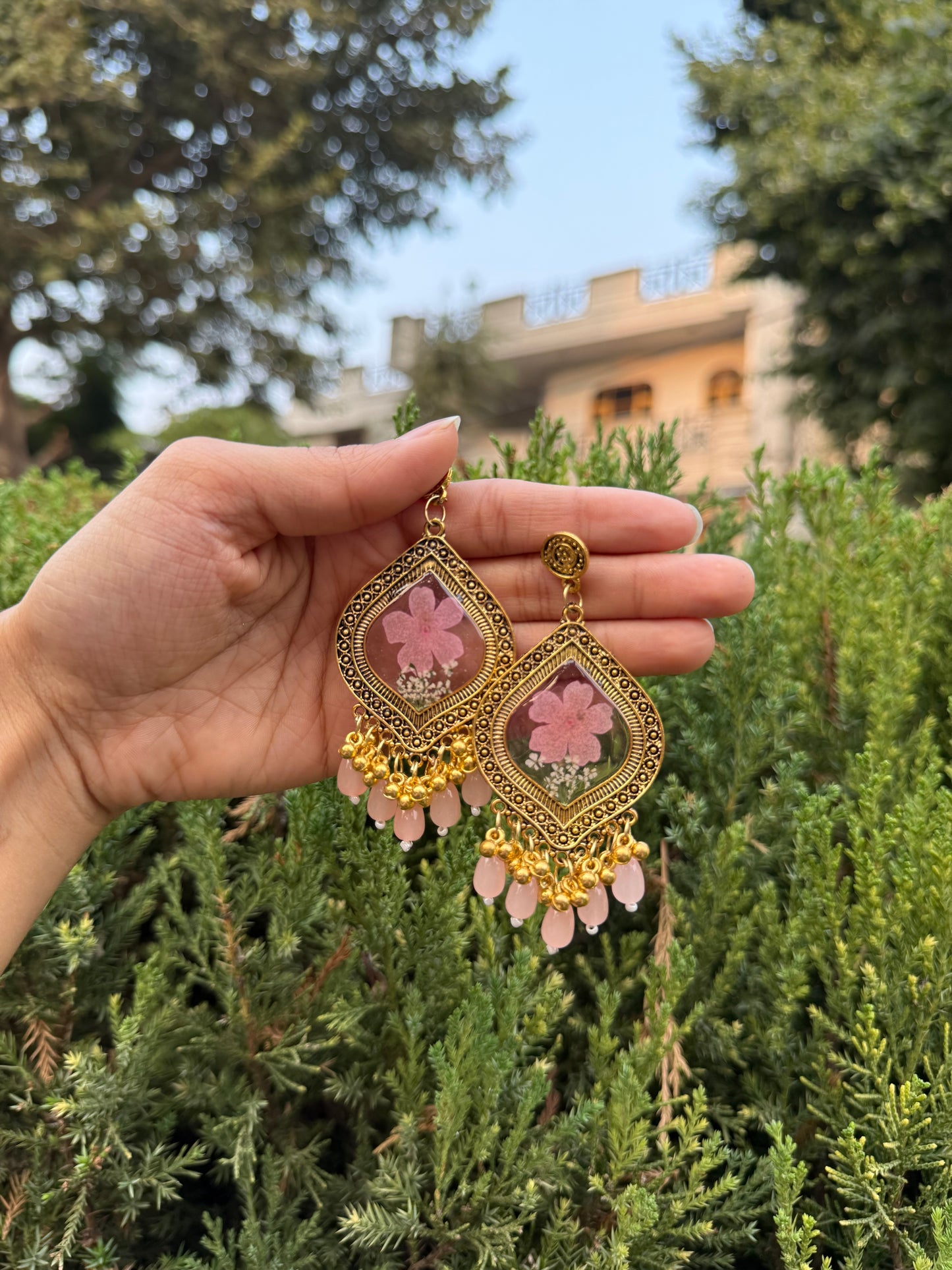 Peach mist jhumka
