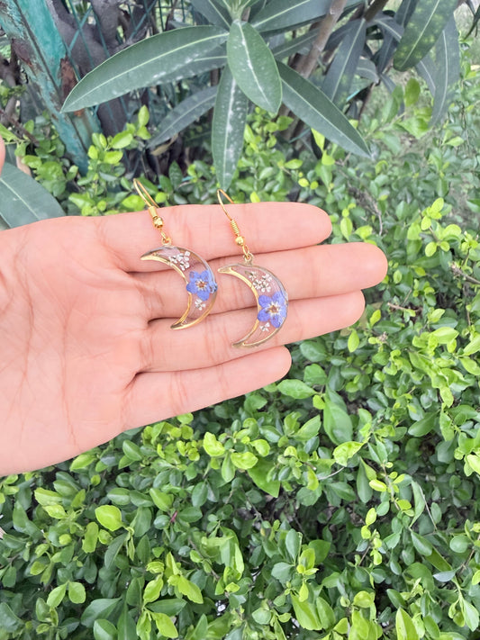 Crescent flora earrings