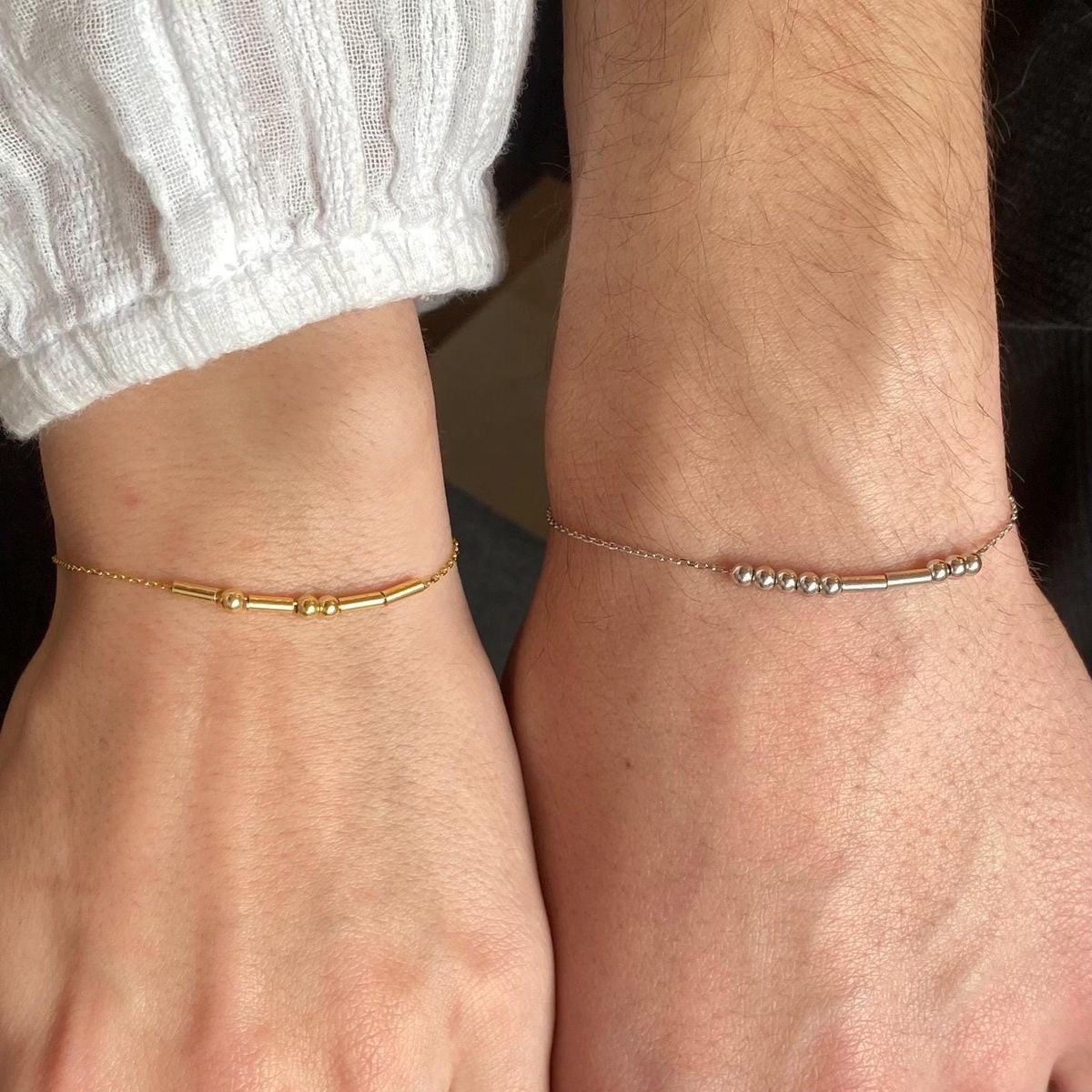 Morse code bond bracelet