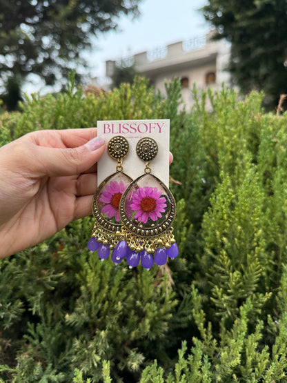 Violet drop jhumka