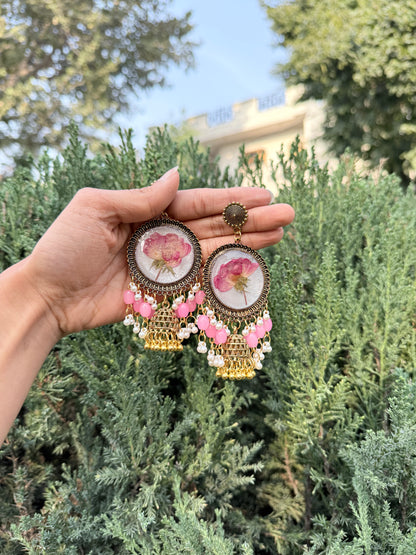 Gulaabi kashmiri jhumkas