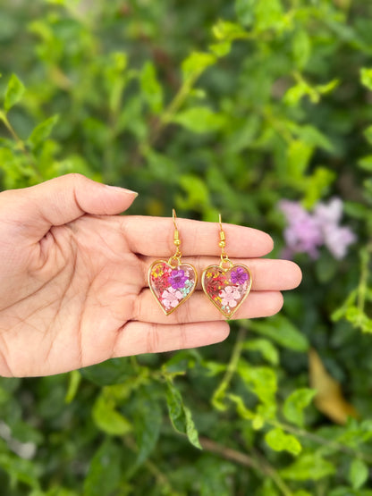 Heart flora earrings