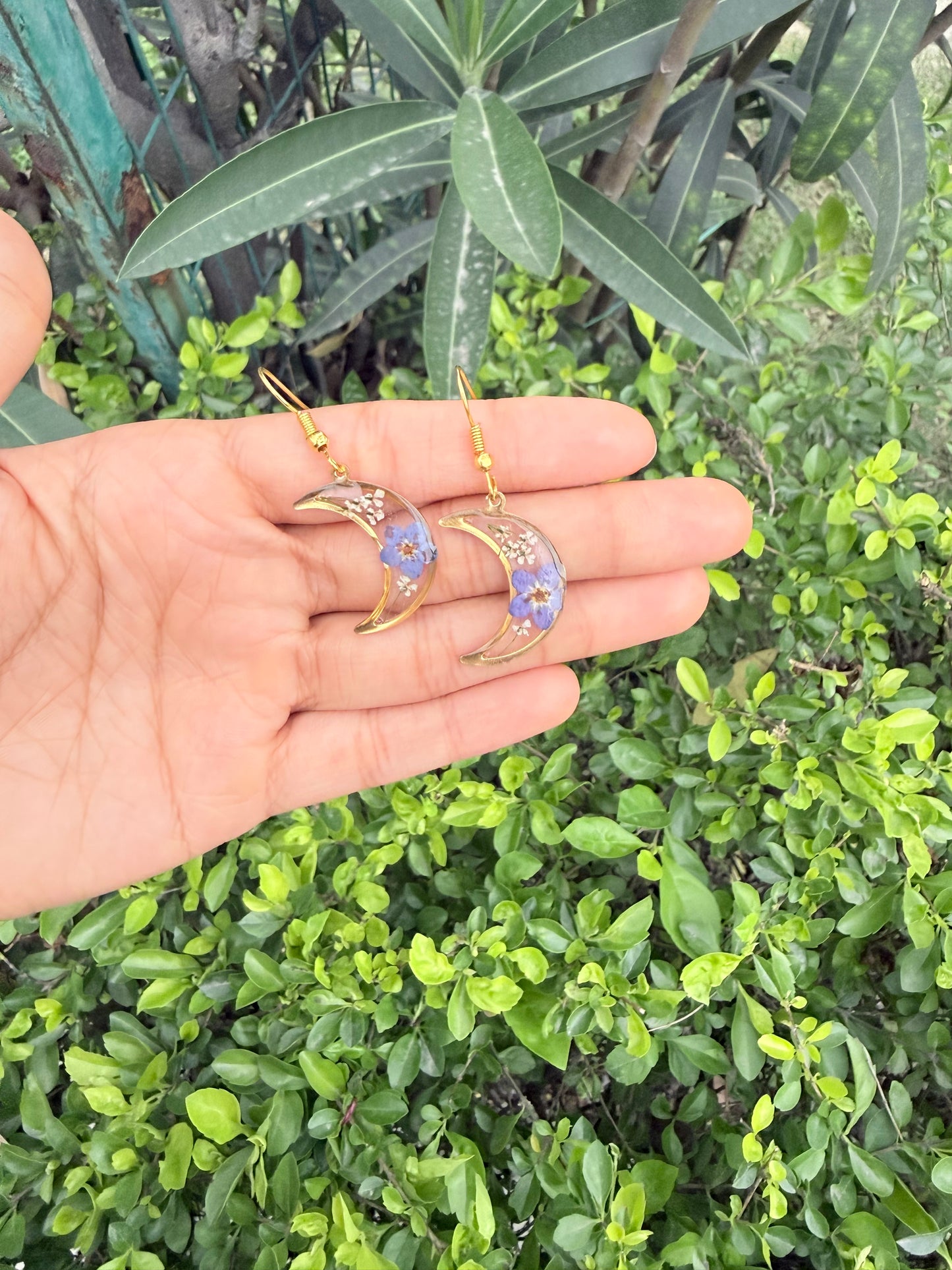 Crescent flora earrings