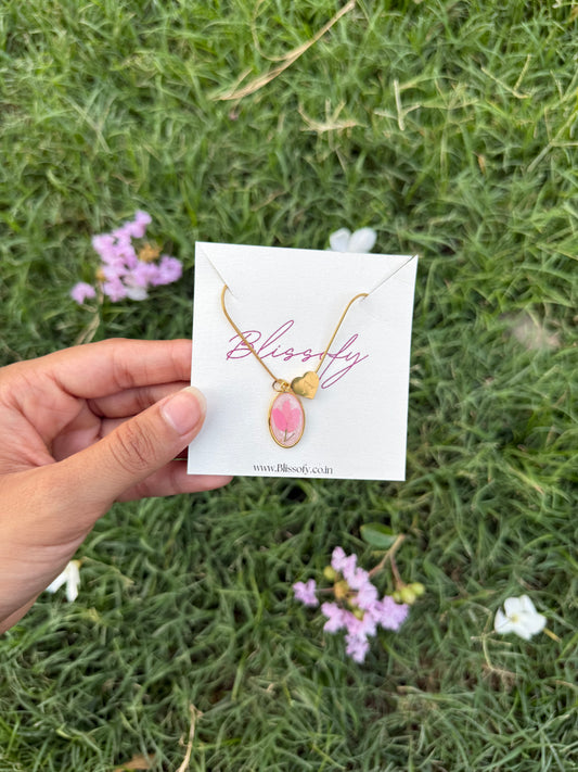 Tulip initial necklace