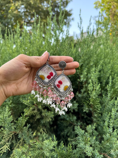 Snow daisy jhumkas