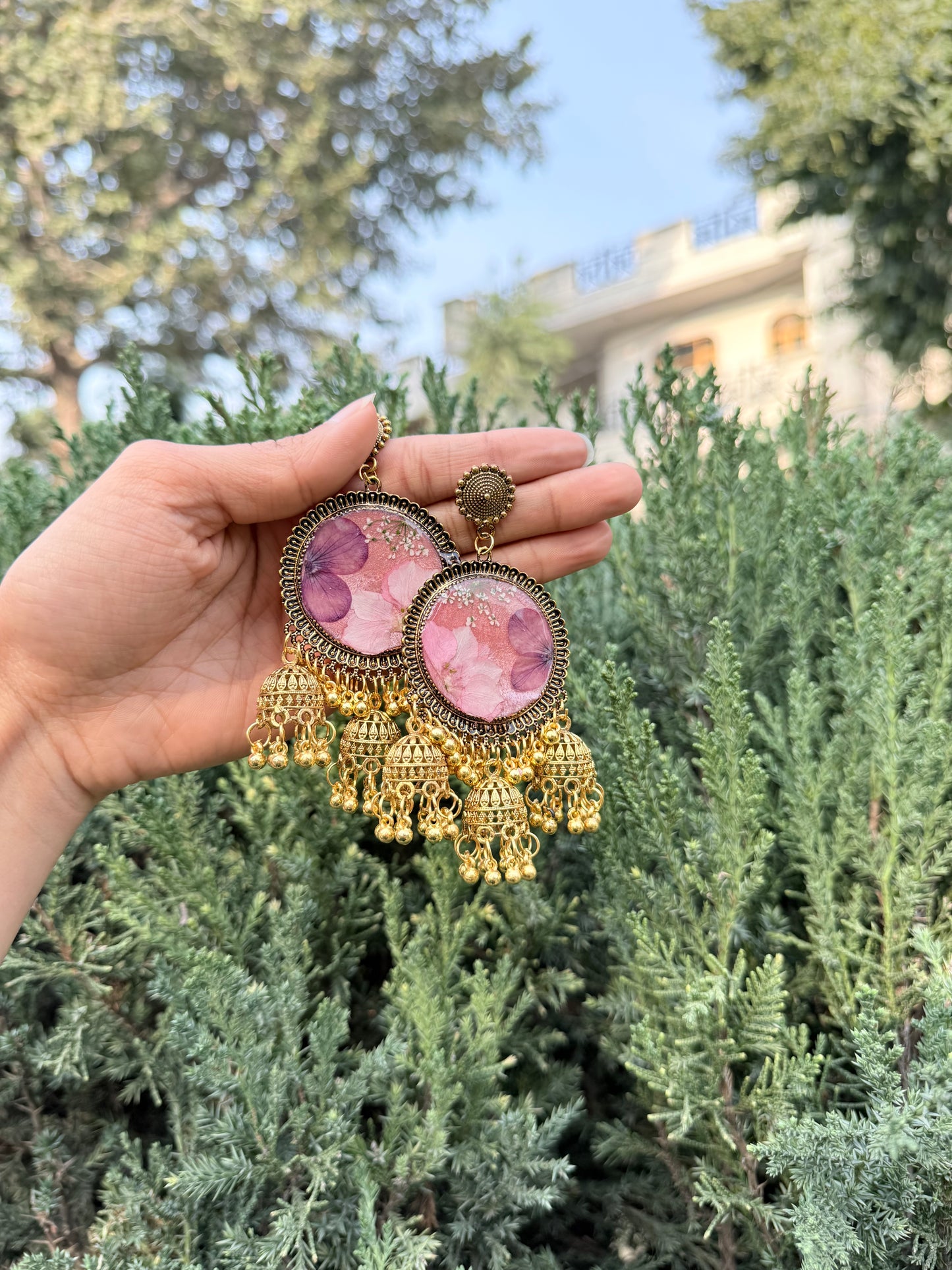 Noorani gulab jhumkas