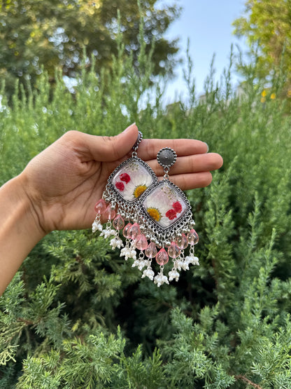 Snow daisy jhumkas