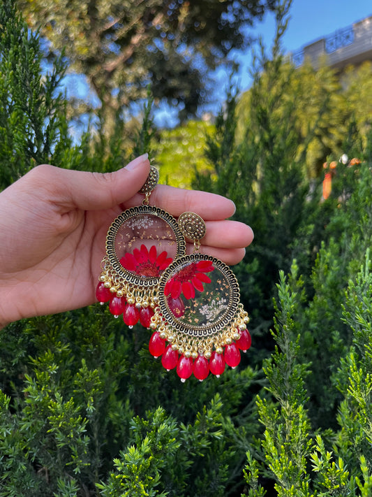 Royal red jhumkas