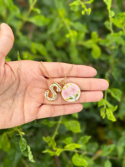 Plum garden initial necklace