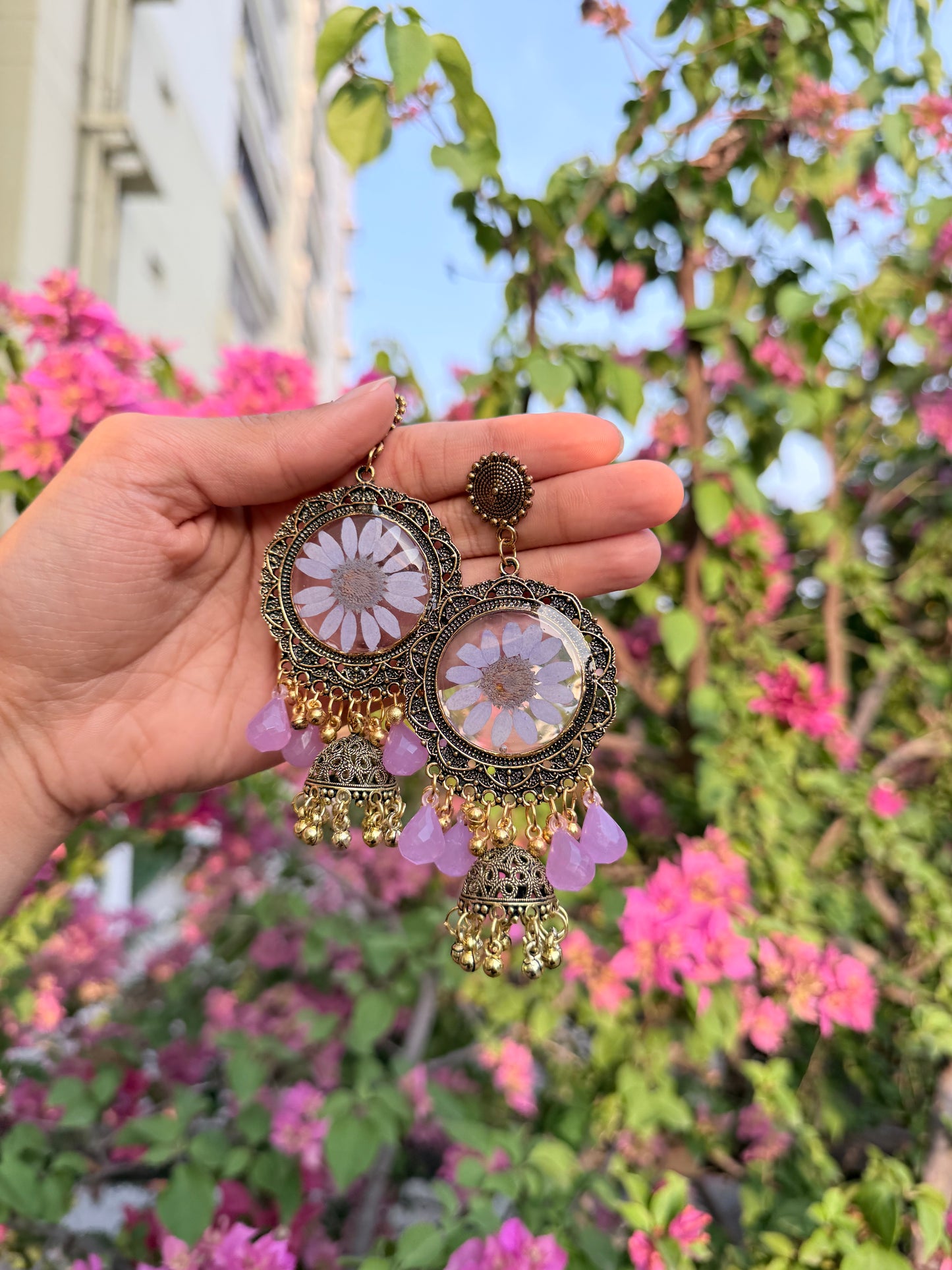 Lav daisy jhumka