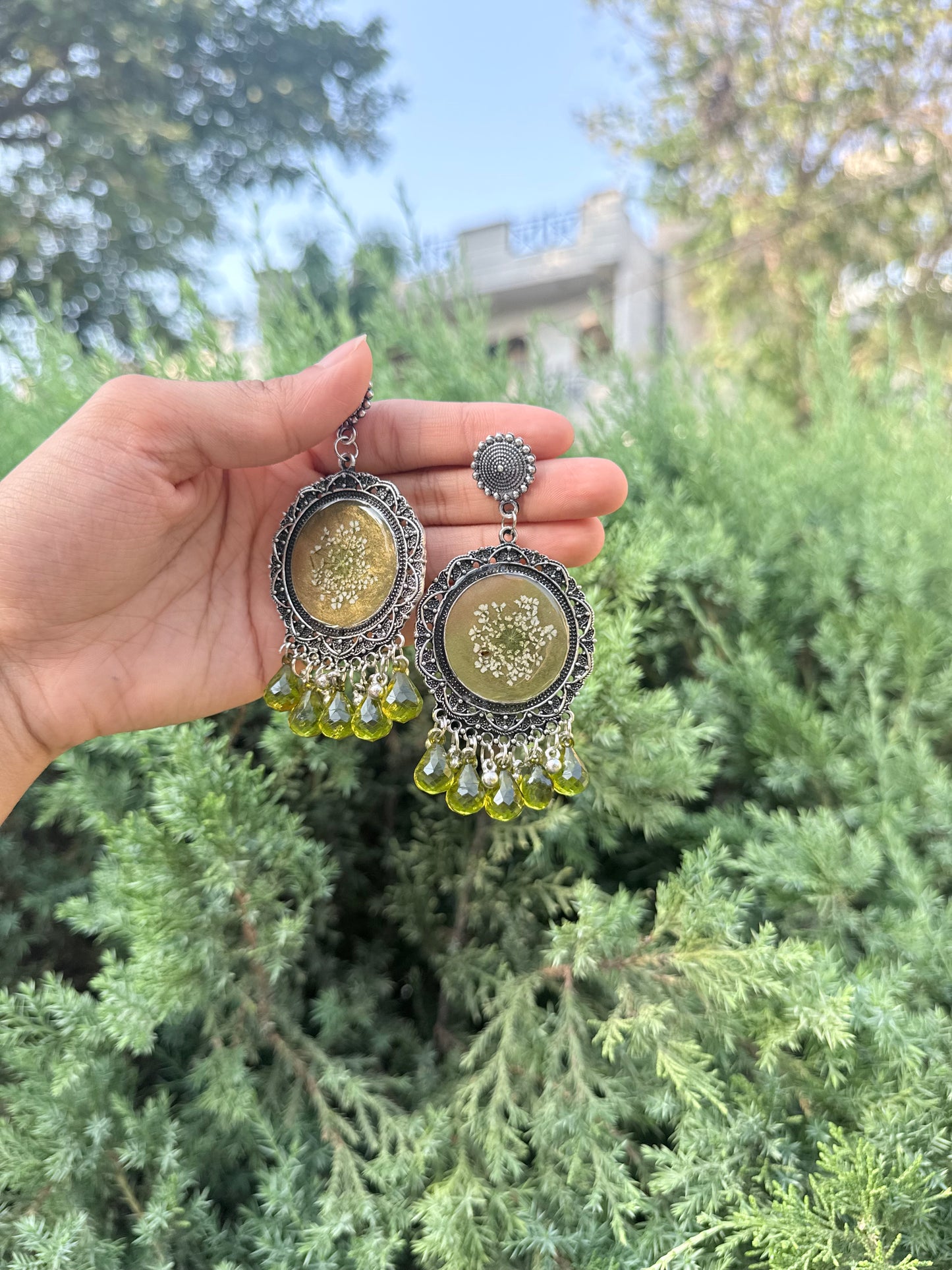 Nidaa silver jhumkas