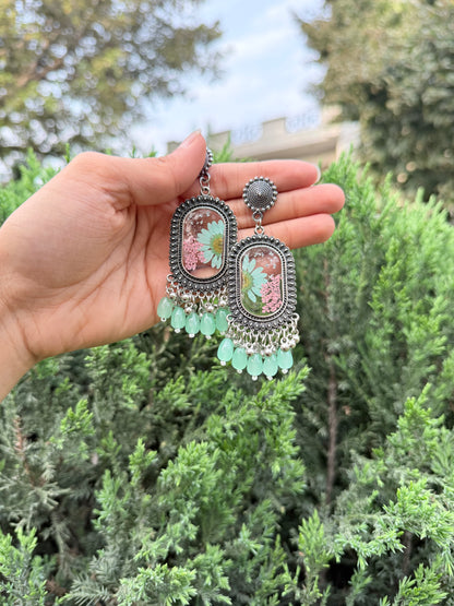 Turquoise mist Jhumka