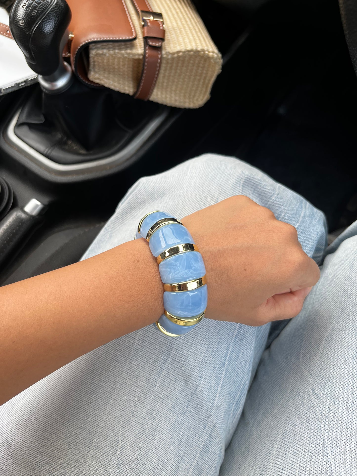 Blue cloud Enamel bangle