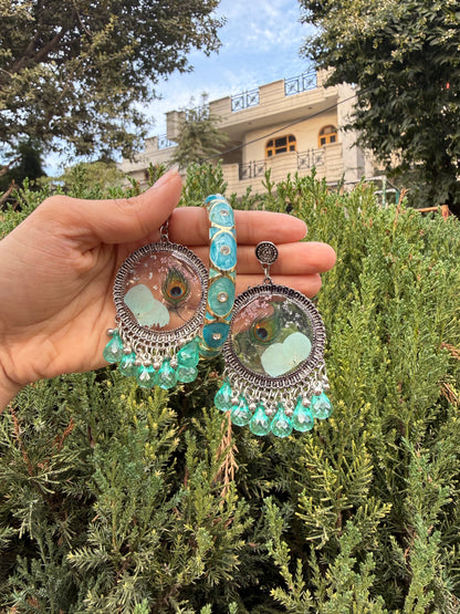 Morpankh jhumka & bangle