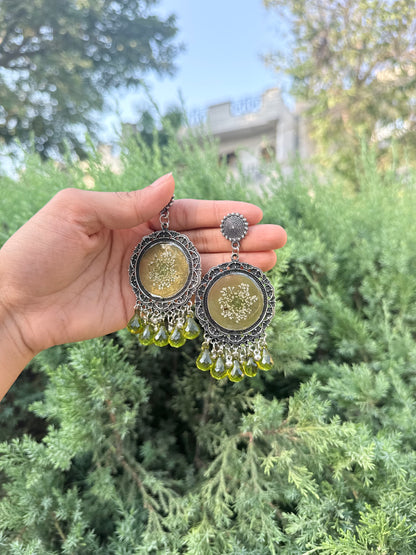 Nidaa silver jhumkas