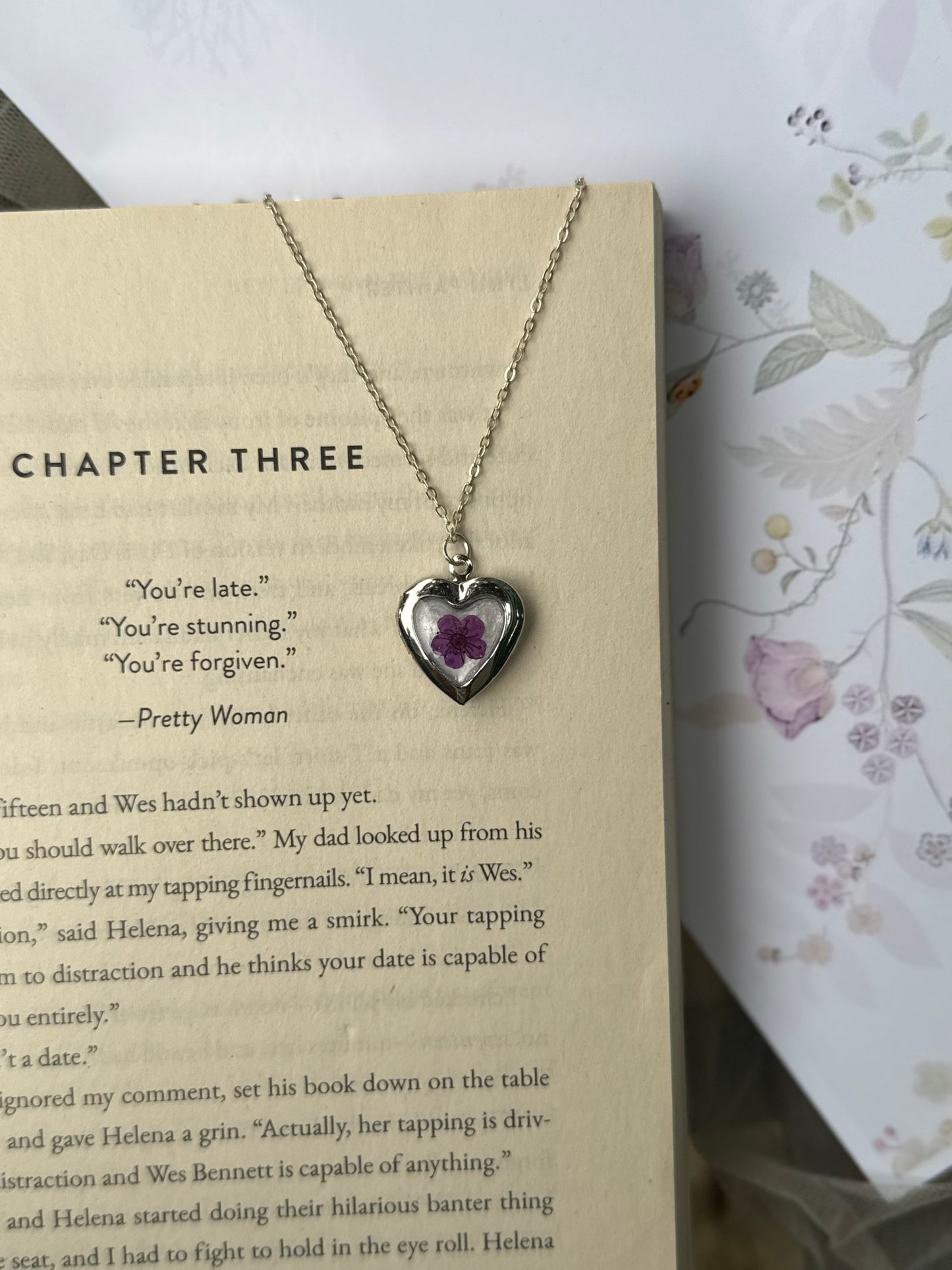 Purple heart locket