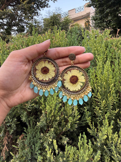 Real sunflower jhumkas