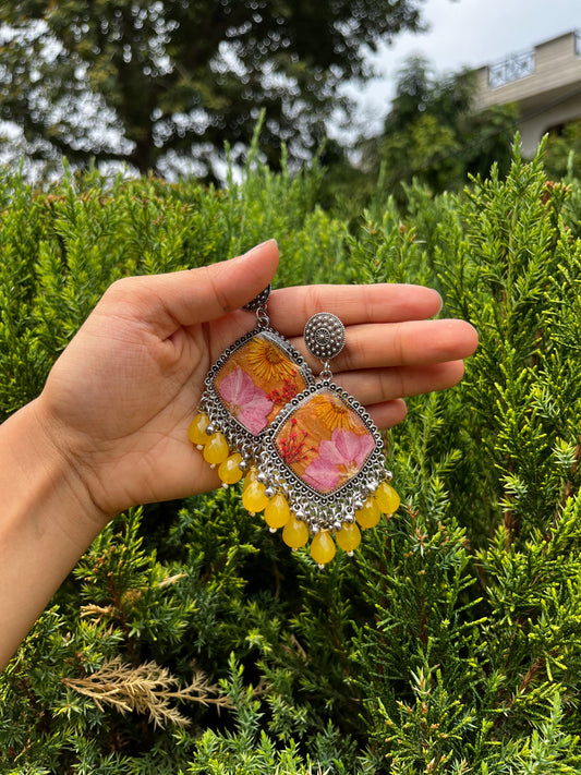 Yellow haldi jhumkas
