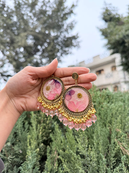 Pink fairy jhumkas