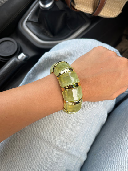 Green cloud resin bangle