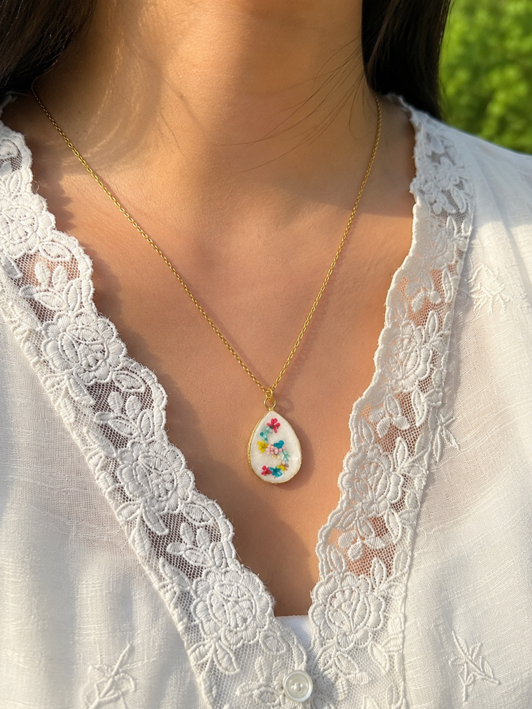 Secret initial flora necklace