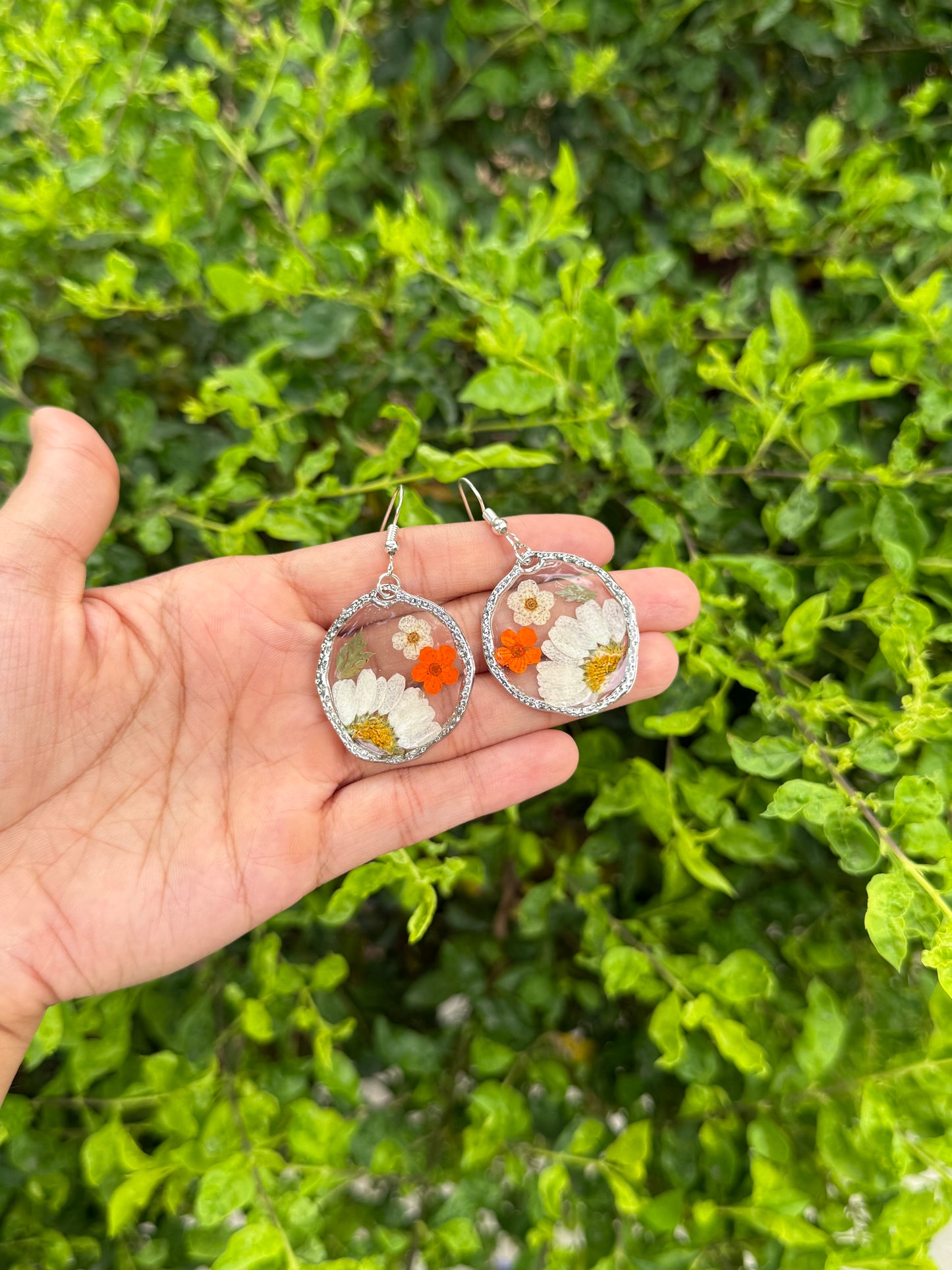 Orange plum earrings