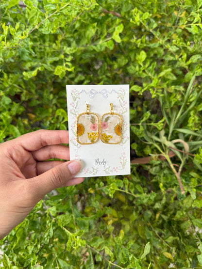 Golden garden earrings