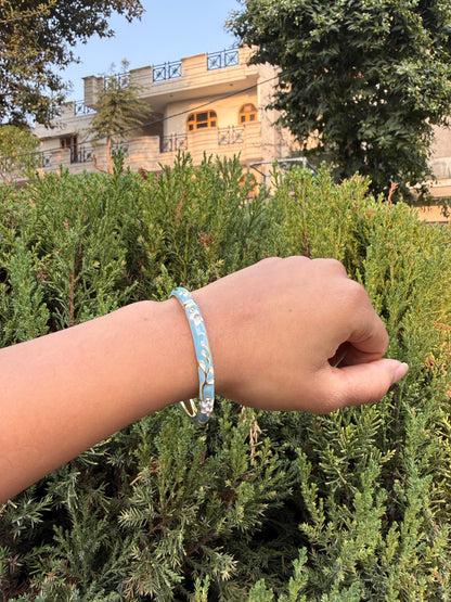 Sky blue jhumkas & bangle set