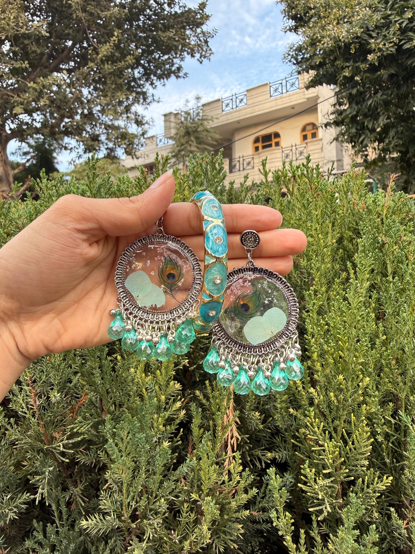 Morpankh jhumka & bangle