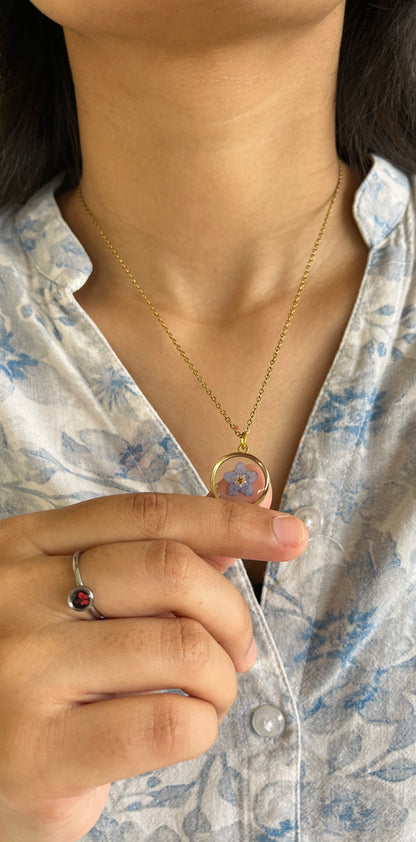 Elegant forget me not necklace
