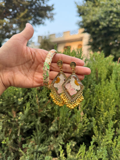 Pastel jhumka & bangle pair