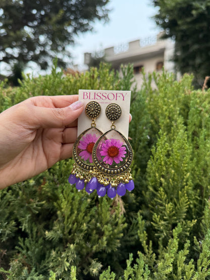 Violet drop jhumka