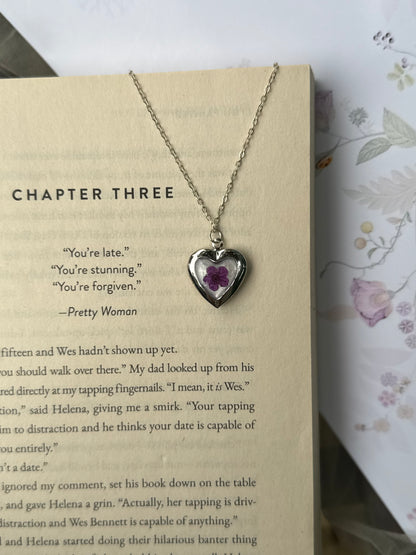 Purple heart locket