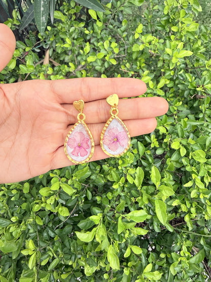 Heart drop earring