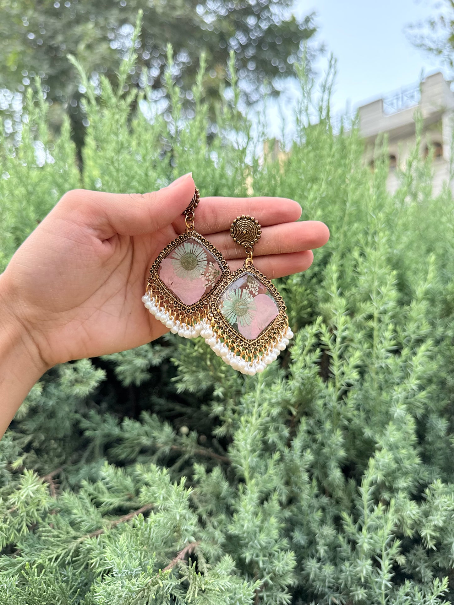 Elegant garden jhumkas
