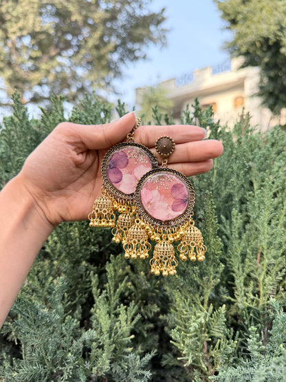 Noorani gulab jhumkas