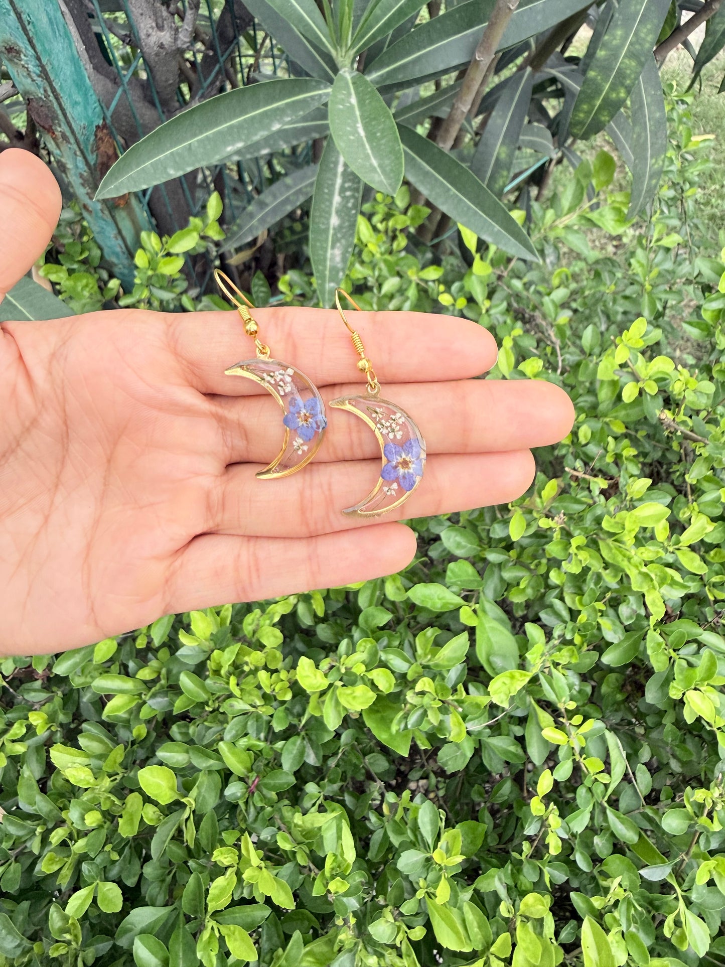 Crescent flora earrings