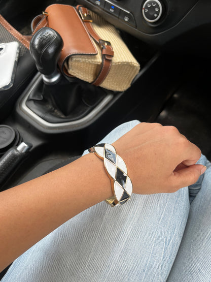Chess acrylic bangle