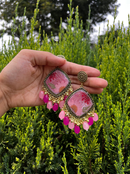 Pink mehr jhumka